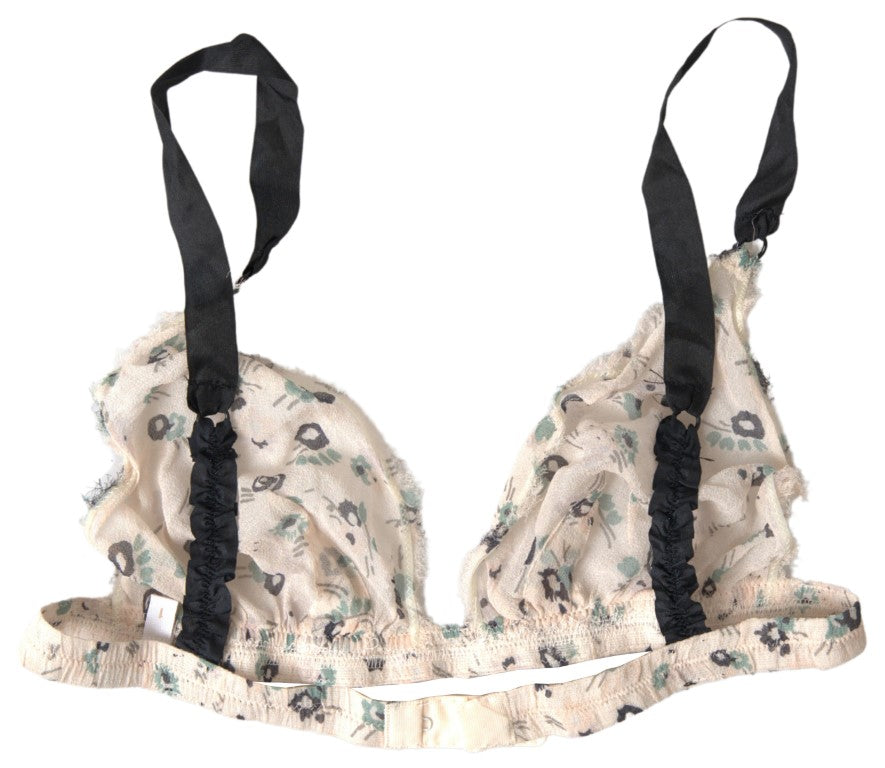 Costume National Beige Floral Underwear Bikini-BH