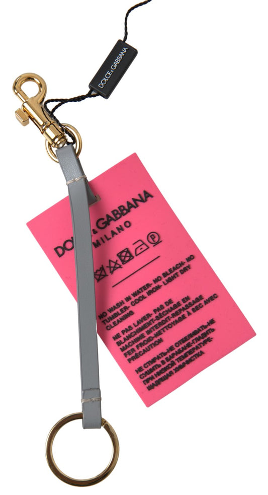 Dolce &amp; Gabbana Pink Silikon DG Logo Gold Messing Schlüsselanhänger Damen Schlüsselanhänger