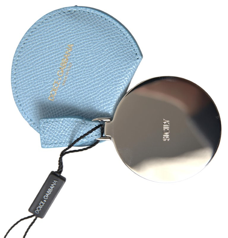 Dolce &amp; Gabbana Spiegelhalter aus hellblauem Kalbsleder