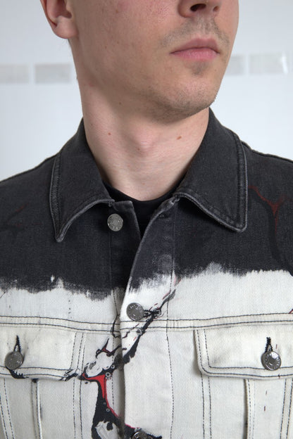 Dolce &amp; Gabbana – Mehrfarbige Jeansjacke aus Baumwolle mit Kragen