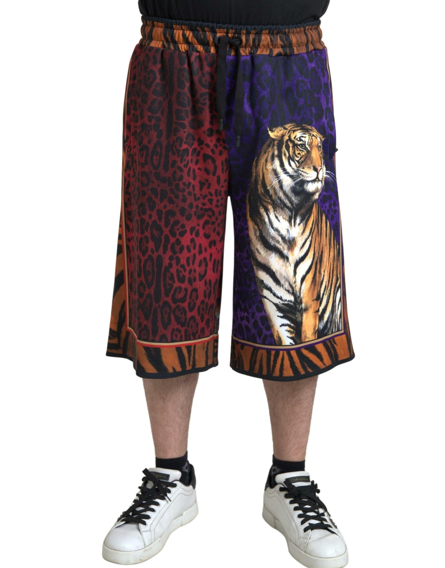 Dolce &amp; Gabbana – Bermudashorts für Herren mit mehrfarbigem Tiger-Print