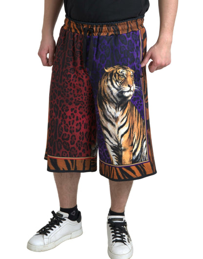 Dolce &amp; Gabbana – Bermudashorts für Herren mit mehrfarbigem Tiger-Print