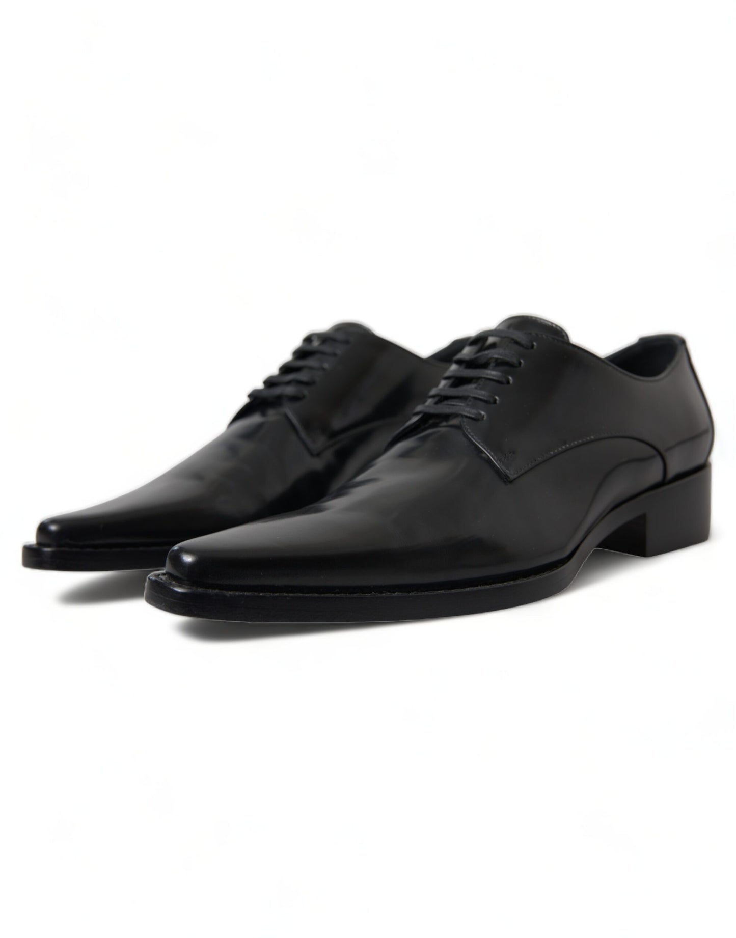 Dolce &amp; Gabbana – Schwarze, formelle flache Schnürschuhe aus Leder