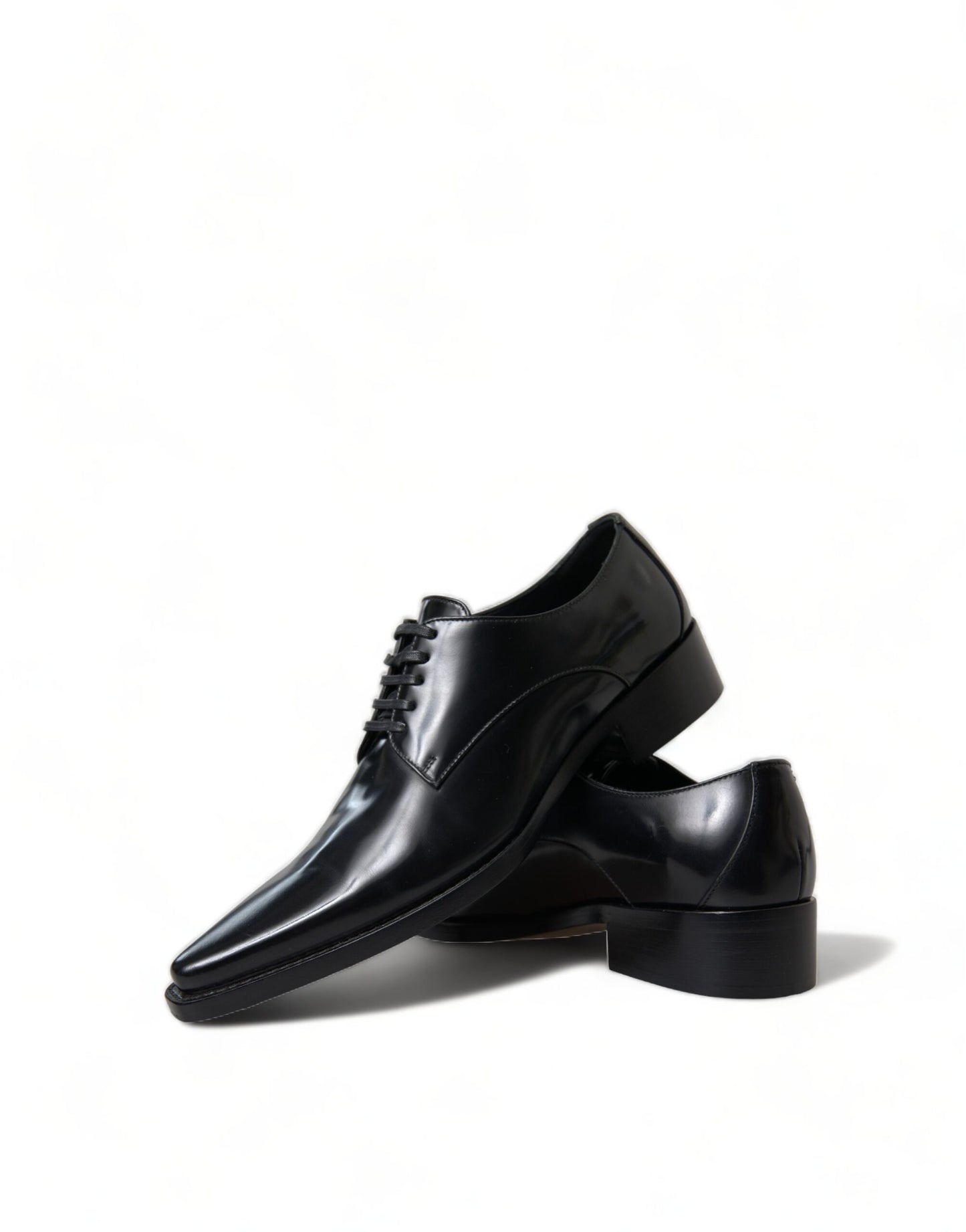 Dolce &amp; Gabbana – Schwarze, formelle flache Schnürschuhe aus Leder