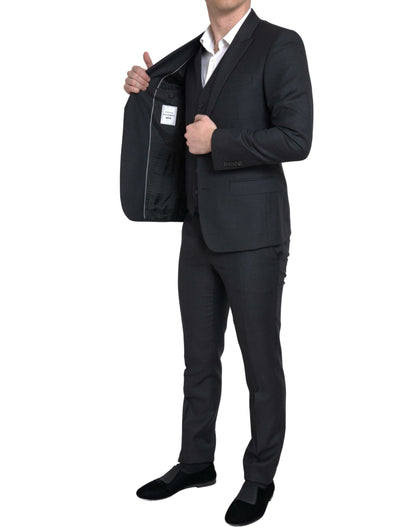 Dolce &amp; Gabbana – Schwarzer dreiteiliger einreihiger MARTINI-Anzug