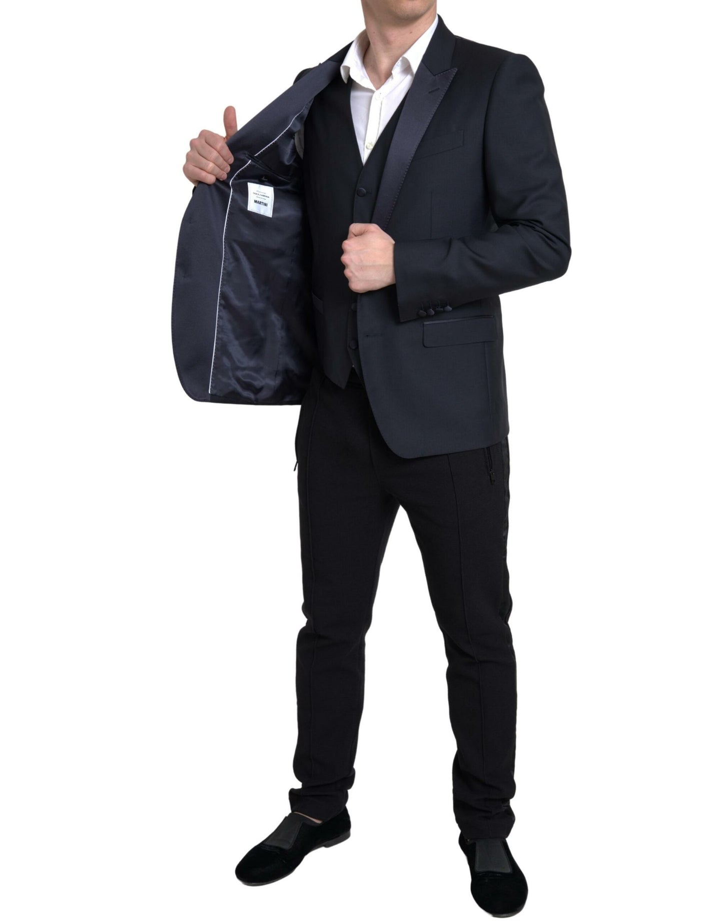 Dolce &amp; Gabbana Blauer 2-teiliger einreihiger MARTINI-Anzug