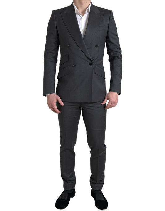 Dolce &amp; Gabbana Grauer 2-teiliger zweireihiger SICILIA-Anzug