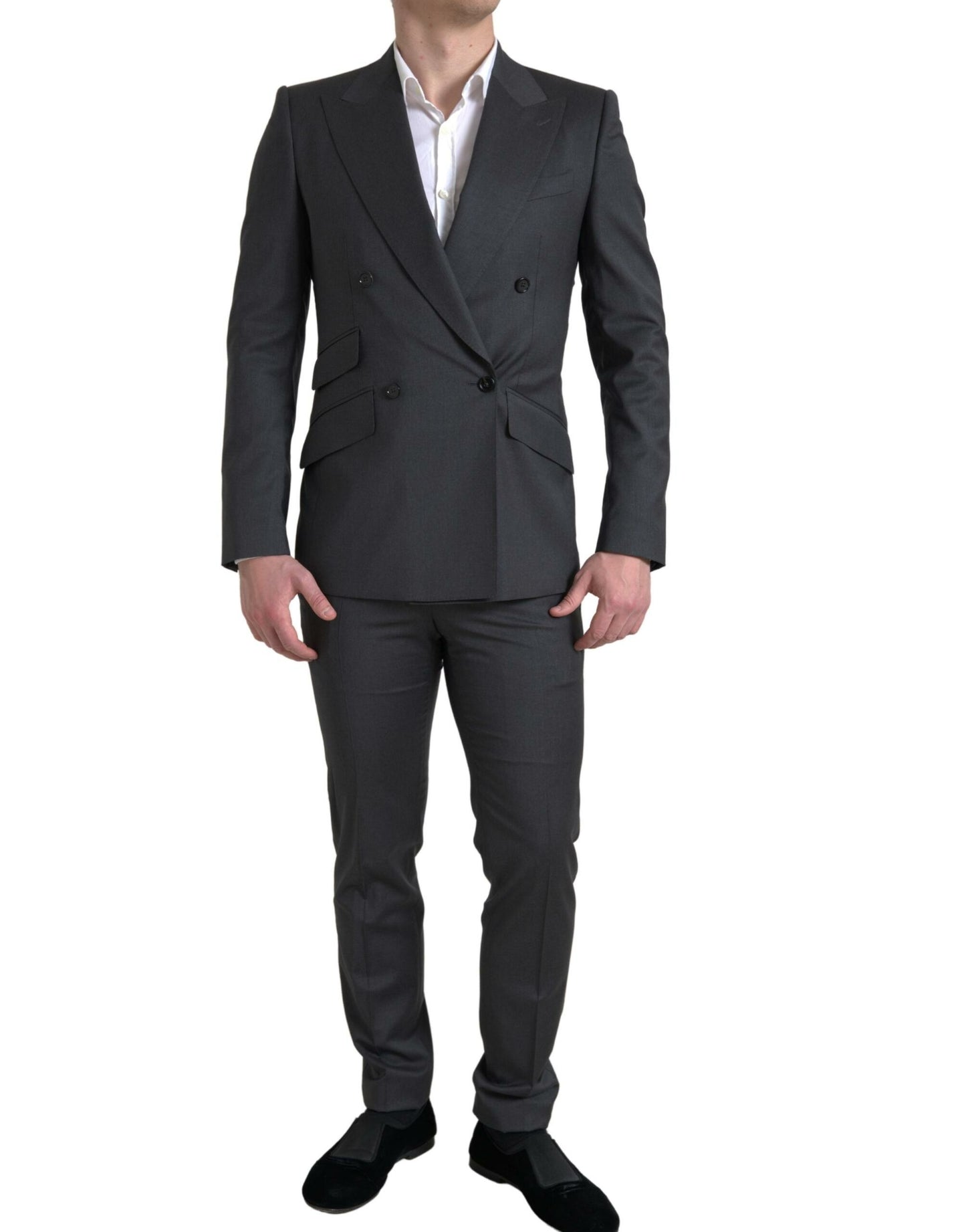 Dolce &amp; Gabbana Grauer 2-teiliger zweireihiger SICILIA-Anzug