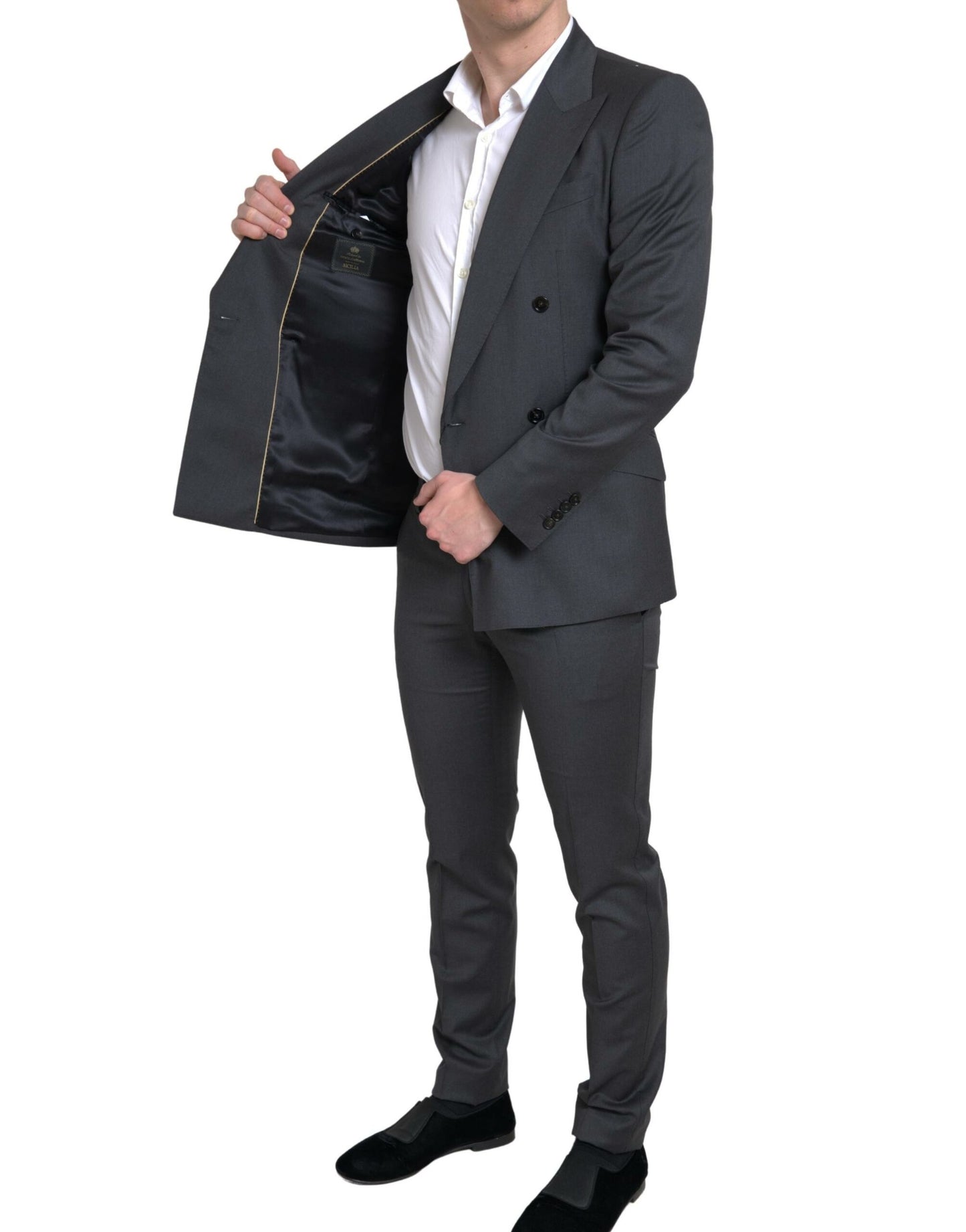 Dolce &amp; Gabbana Grauer 2-teiliger zweireihiger SICILIA-Anzug