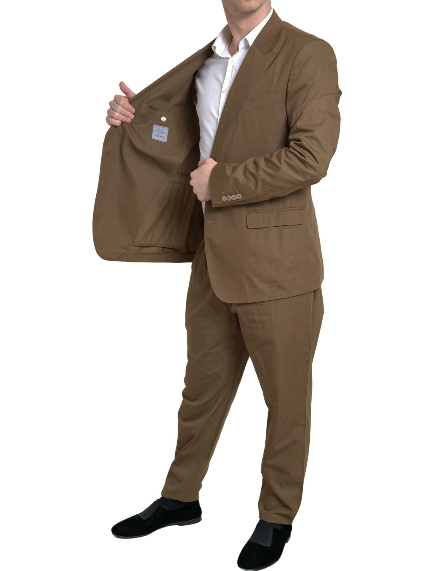 Dolce &amp; Gabbana – Brauner, zweiteiliger, einreihiger TAORMINA-Anzug