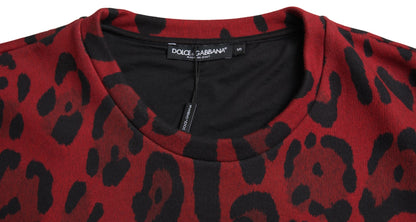 Dolce &amp; Gabbana – Ärmelloses Tank-T-Shirt aus Baumwolle mit rotem Leopardenmuster