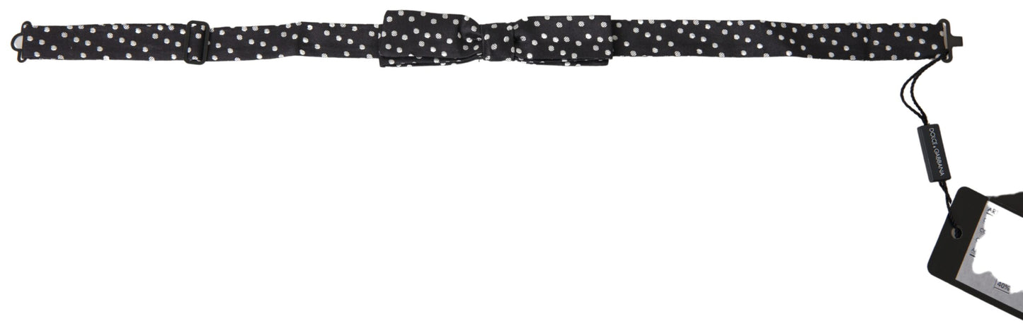 Dolce &amp; Gabbana – Verstellbare Papillon-Fliege aus Seide mit schwarzen Punkten für Herren