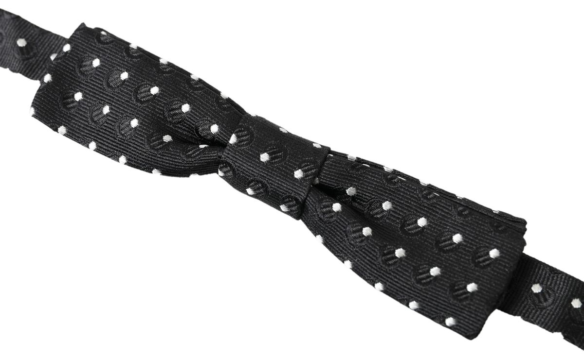 Dolce &amp; Gabbana – Verstellbare Papillon-Fliege aus Seide mit schwarzen Punkten für Herren