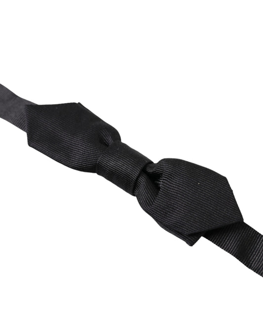 Dolce & Gabbana – Schwarze, einfarbige Papillon-Fliege aus Seide mit verstellbarem Hals