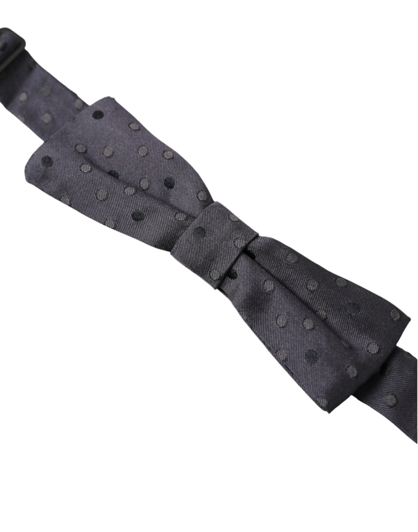 Dolce &amp; Gabbana – Blaue, gepunktete Seidenfliege mit verstellbarem Halsausschnitt, Papillon