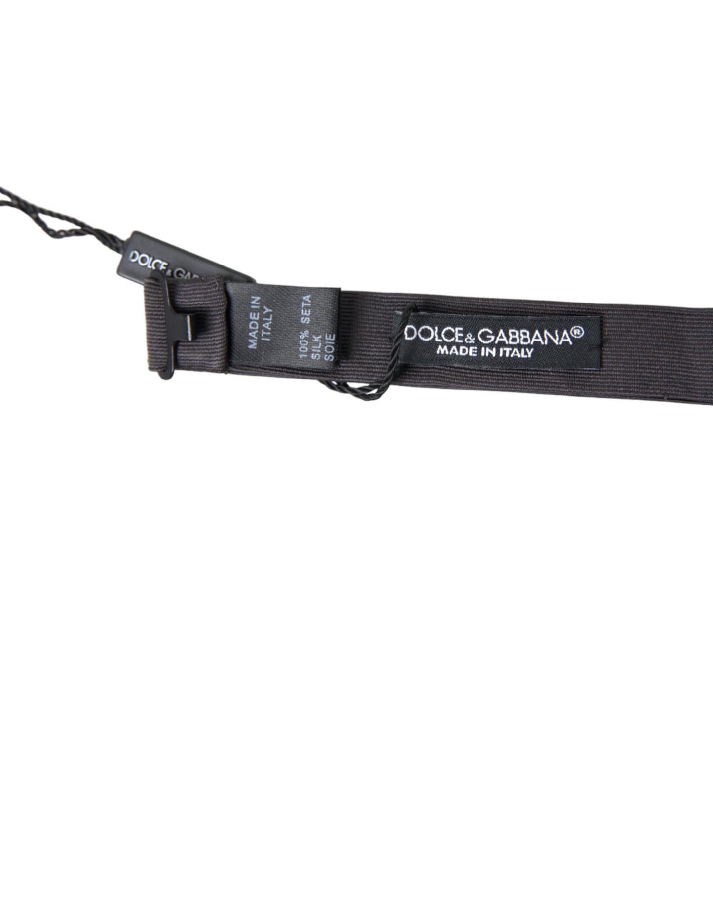 Dolce &amp; Gabbana Dunkelgraue Seidenfliege mit verstellbarem Halsausschnitt für Herren Papillon