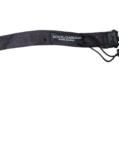 Dolce &amp; Gabbana – Blaue, gepunktete Seidenfliege mit verstellbarem Halsausschnitt, Papillon