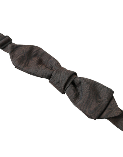 Dolce &amp; Gabbana Braune Papillon-Fliege aus Polyesterseide mit verstellbarem Halsausschnitt für Herren