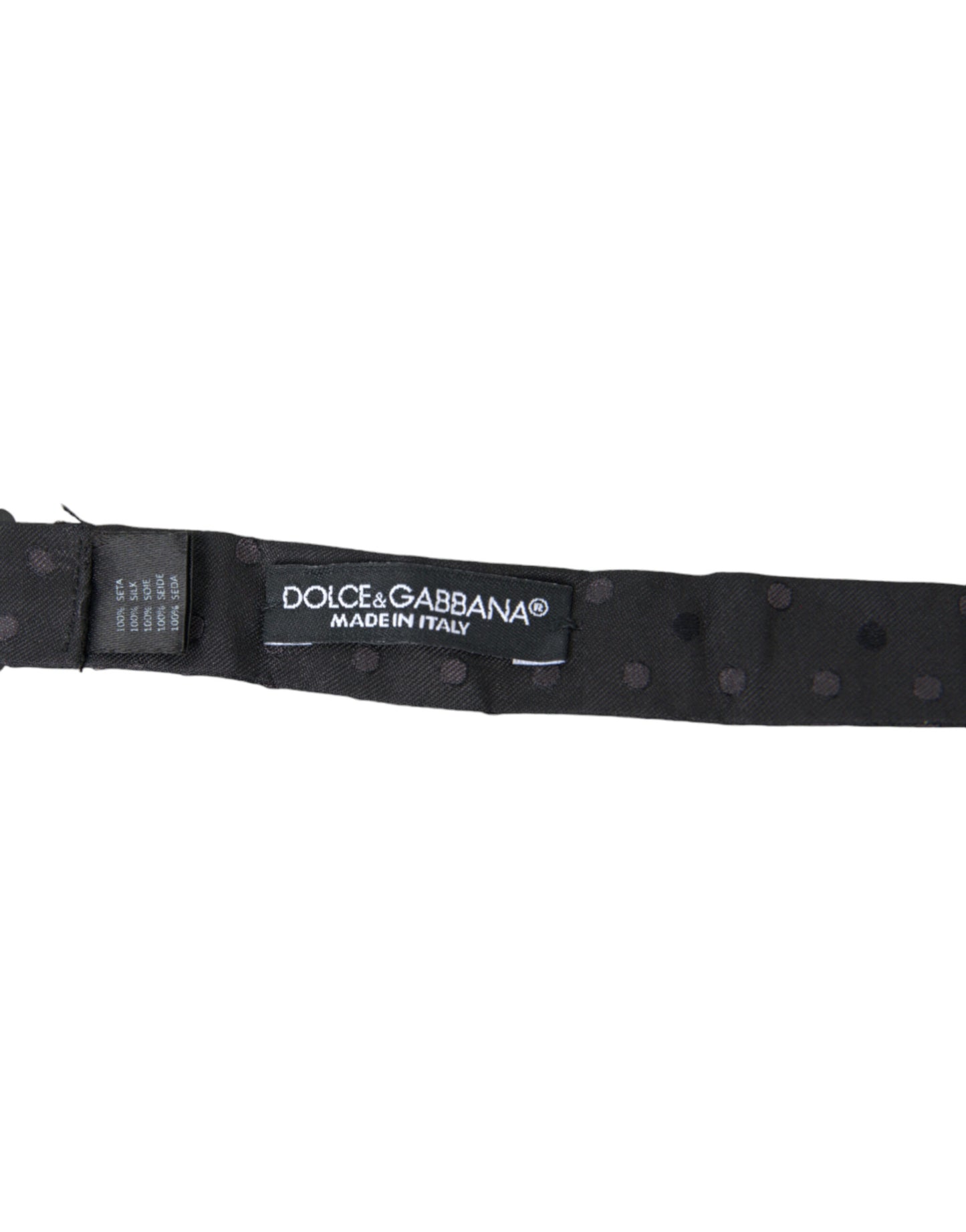 Dolce &amp; Gabbana – Graue, gepunktete Seidenfliege mit verstellbarem Halsausschnitt für Herren, Papillon