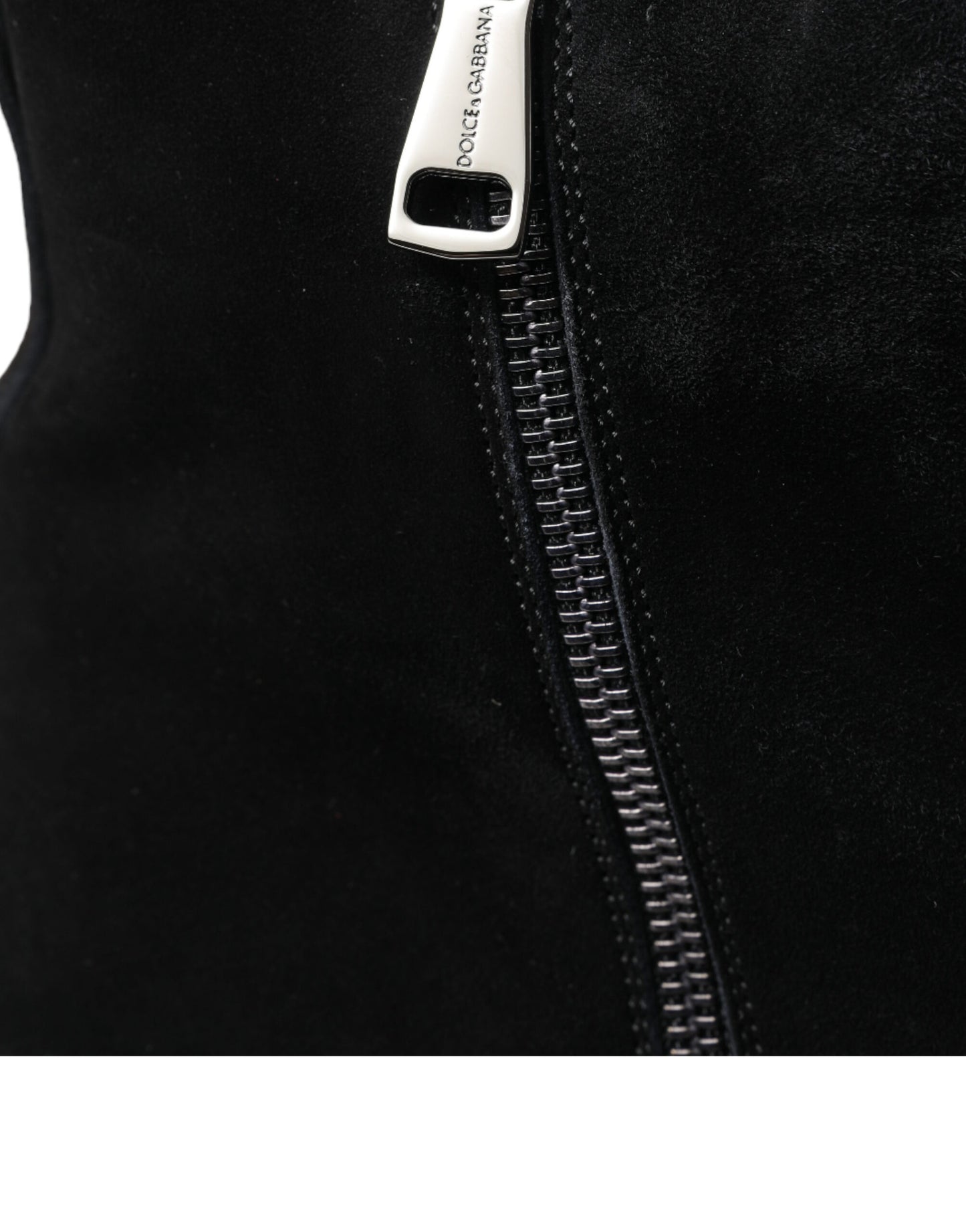 Dolce &amp; Gabbana Herren Stiefeletten aus schwarzem Wildleder mit mittlerer Wade