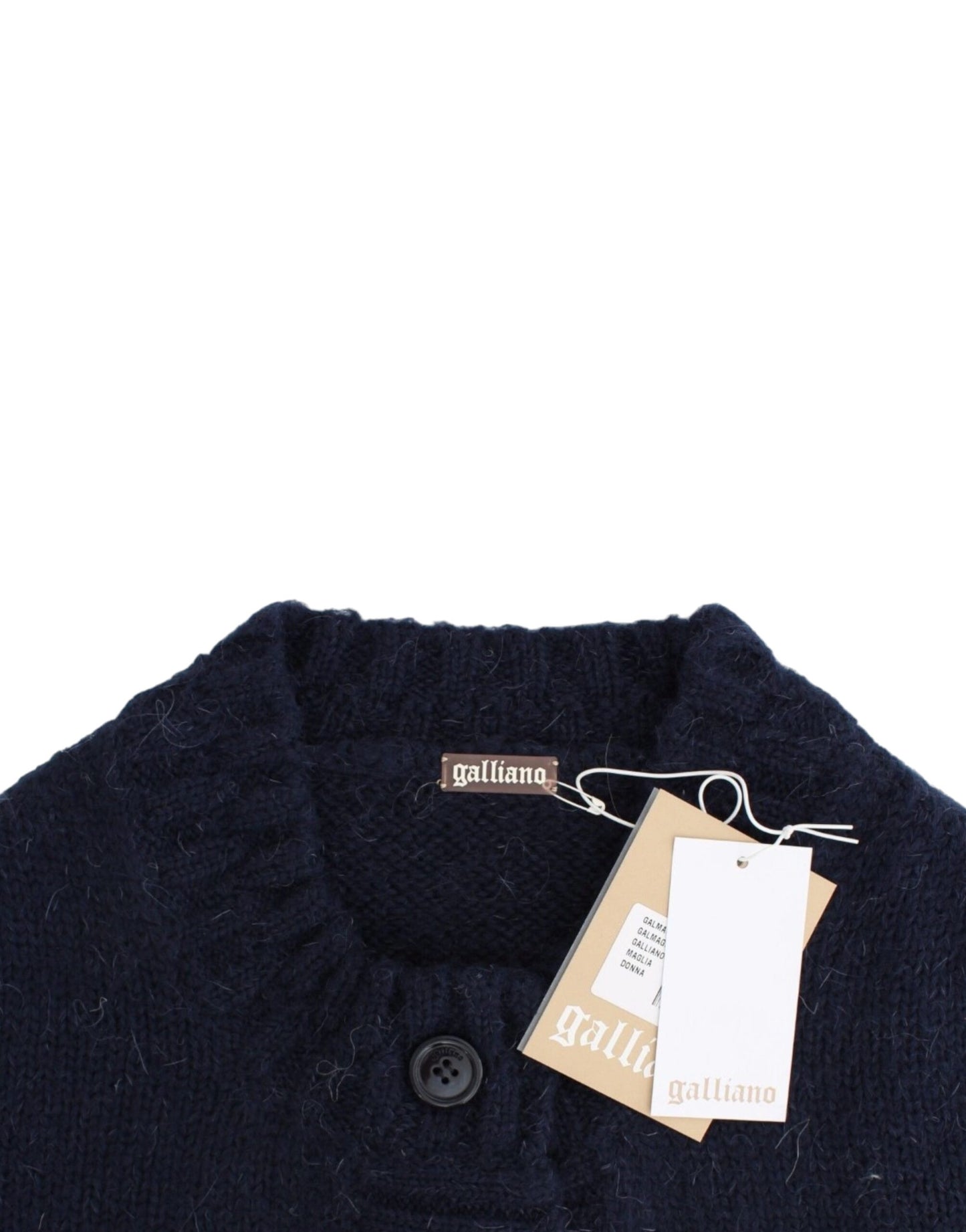 John Galliano Blaue kurze Strickjacke