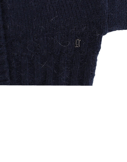 John Galliano Blaue kurze Strickjacke