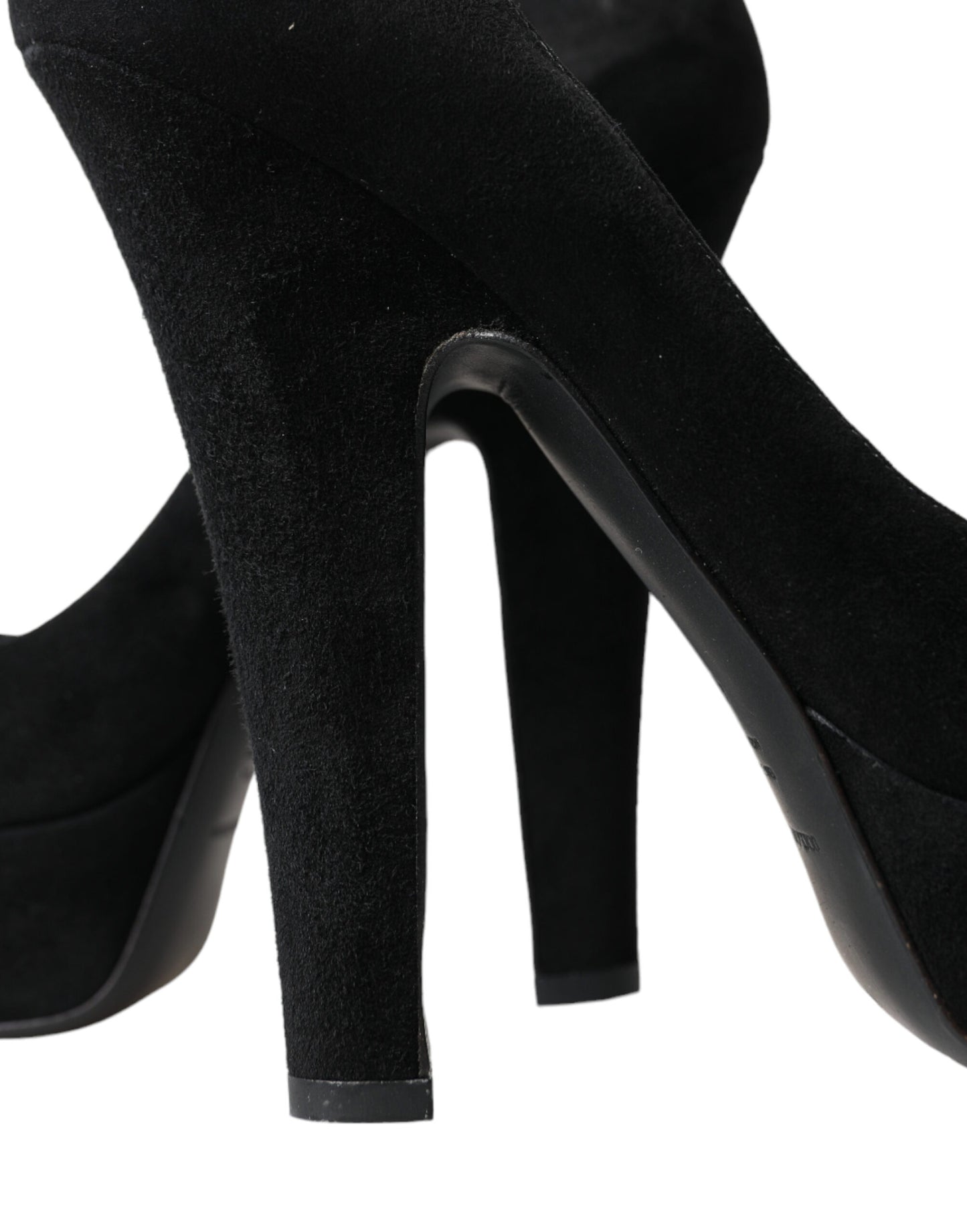 Dolce &amp; Gabbana – Pumps mit Plateauabsatz aus schwarzem Wildleder