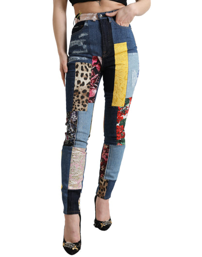 Dolce &amp; Gabbana – Mehrfarbige GRACE Skinny-Jeans im Patchwork-Stil
