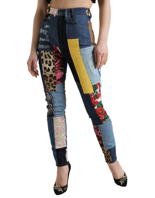 Dolce &amp; Gabbana – Mehrfarbige GRACE Skinny-Jeans im Patchwork-Stil