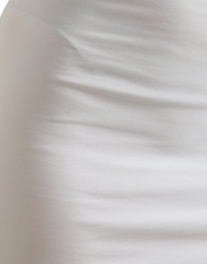 Dolce &amp; Gabbana – Minirock aus weißer Viskose mit hoher Taille und Bleistiftschnitt