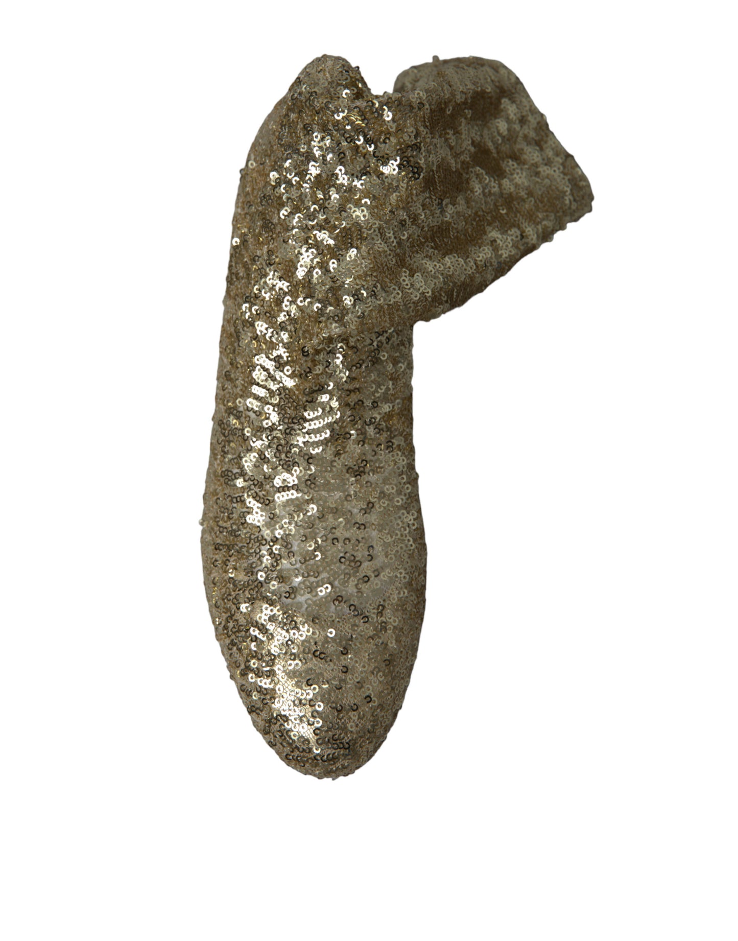 Dolce &amp; Gabbana – Kurze Stiefel mit goldenen Pailletten und Stretch-Schuhen