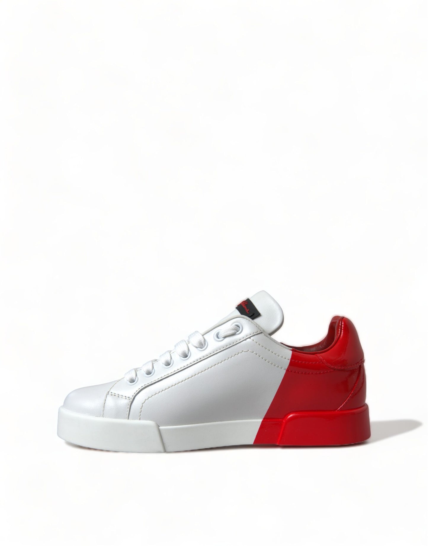 Dolce &amp; Gabbana Weiß Rot Schnürschuhe Damen Low Top Sneakers