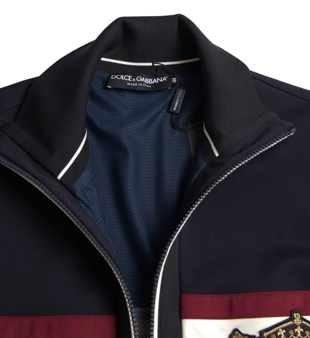 Dolce &amp; Gabbana Blauer Cardigan Heraldic Full Zip Pullover