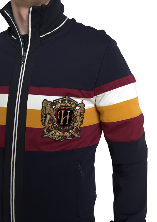 Dolce &amp; Gabbana Blauer Cardigan Heraldic Full Zip Pullover