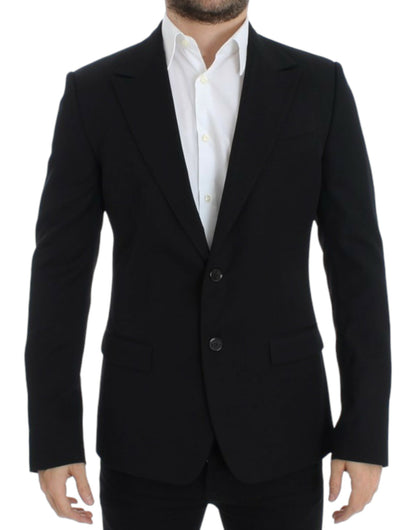Dolce &amp; Gabbana – Schwarzer Slim-Fit-Blazer aus Wolle
