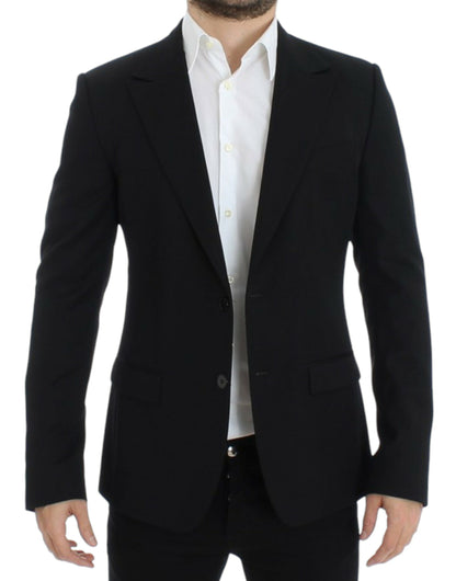 Dolce &amp; Gabbana – Schwarzer Slim-Fit-Blazer aus Wolle