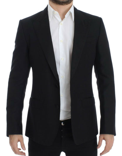 Dolce &amp; Gabbana Schwarzer SICILIA-Blazer aus Wolle und Seide