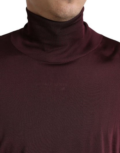 Dolce &amp; Gabbana Kastanienbrauner Rollkragenpullover aus Viskose