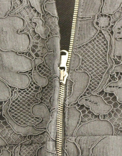 Dolce &amp; Gabbana Schwarzes Sicily-Laufstegkleid mit Blumenspitze