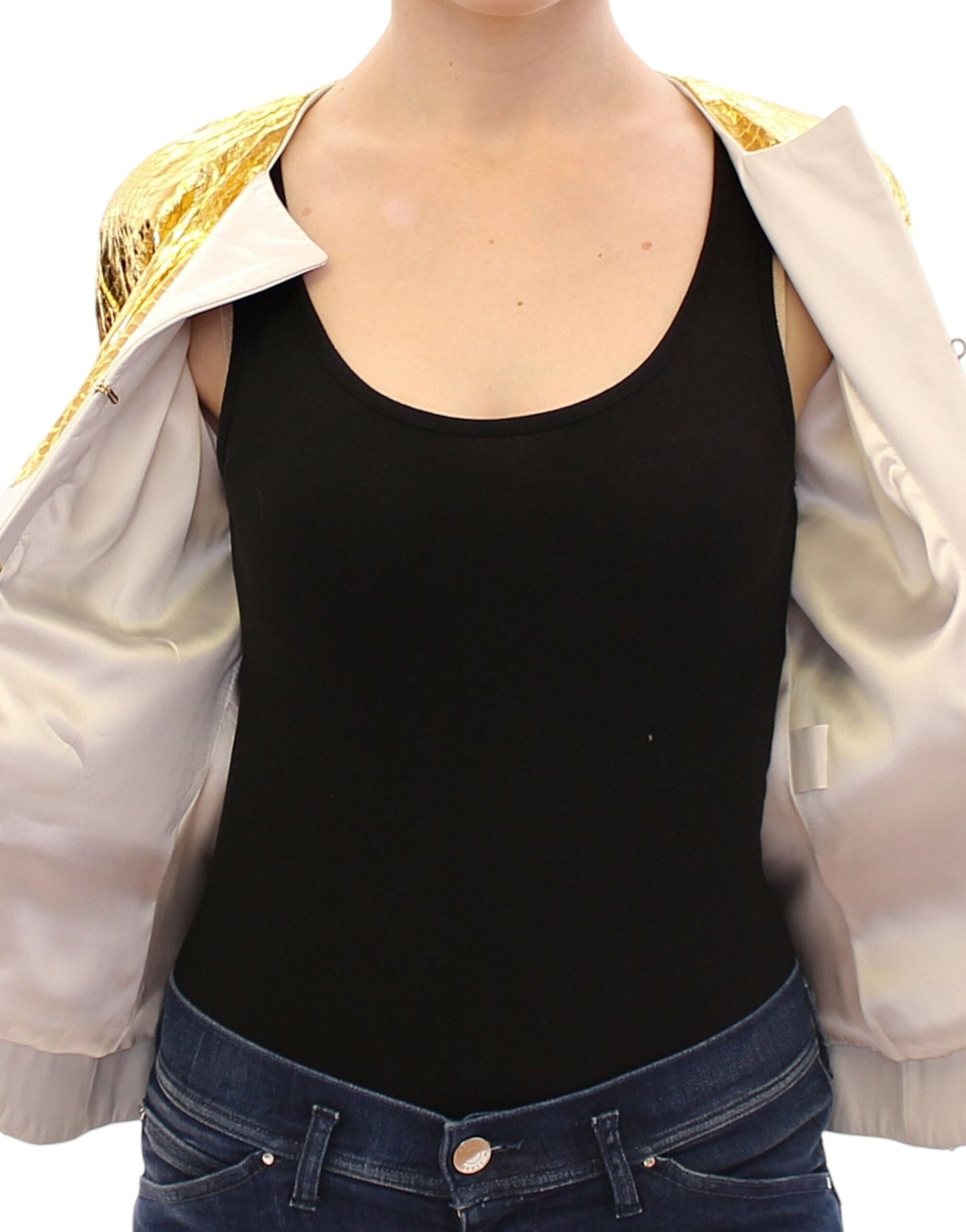 Vladimiro Gioia Weißgold Lila Lederjacke