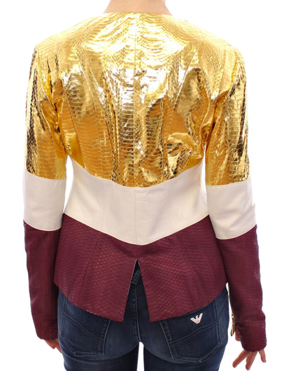 Vladimiro Gioia Weißgold Lila Lederjacke