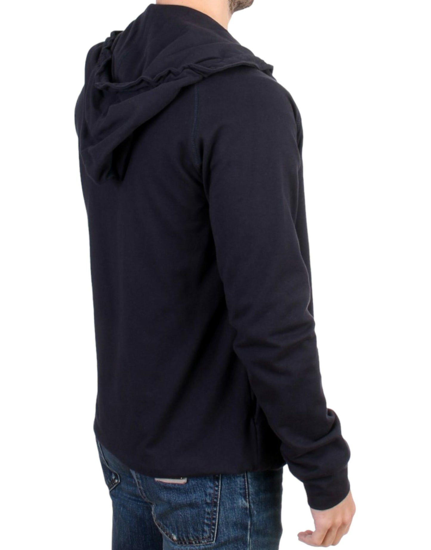 Costume National Blauer Baumwollpullover mit Kapuze