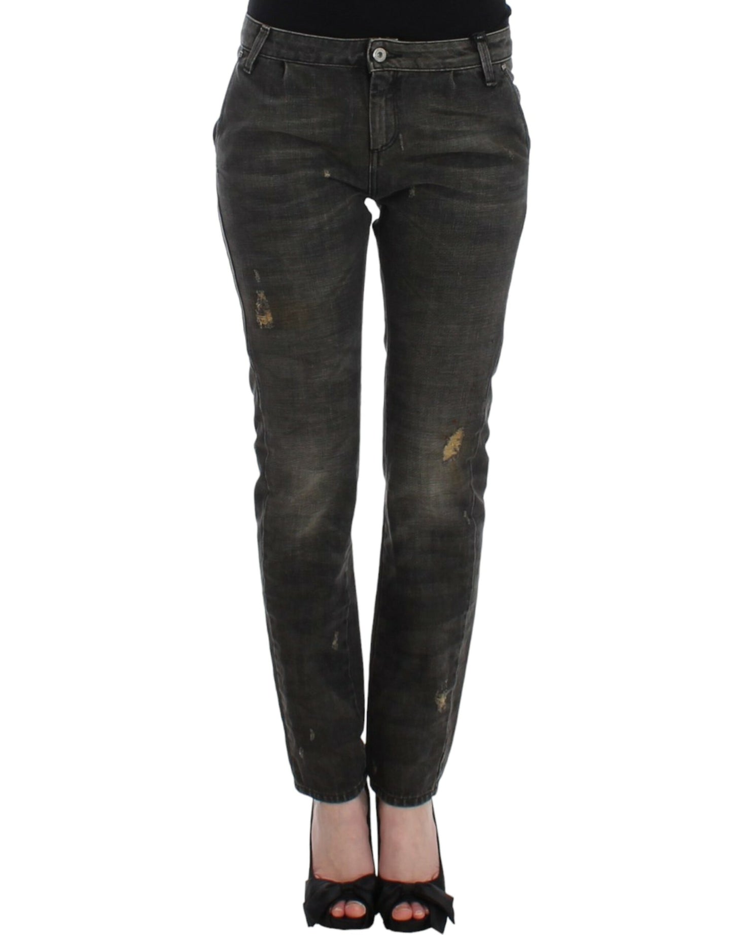 Costume National – Graue Distressed-Jeans