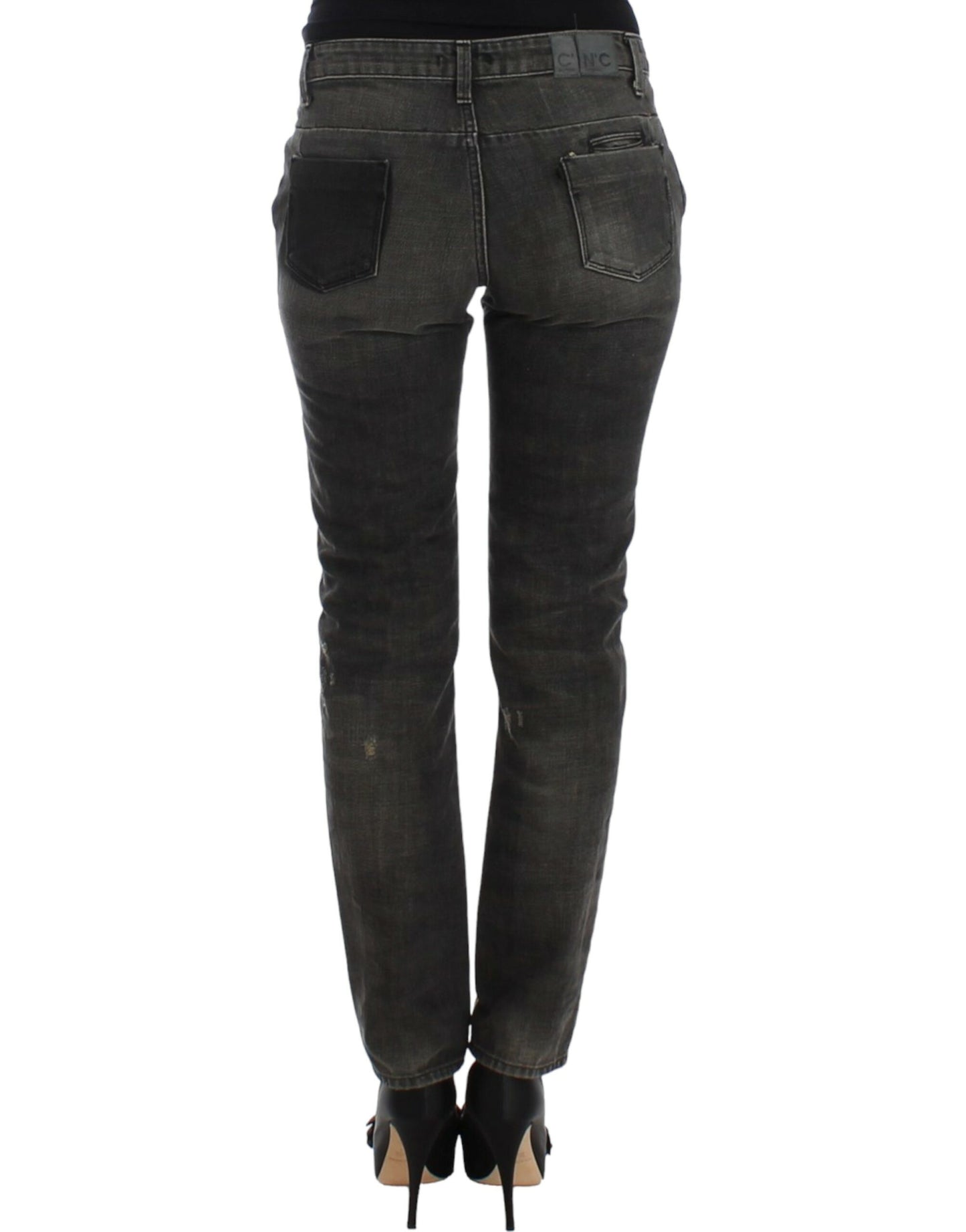 Costume National – Graue Distressed-Jeans