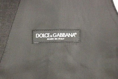 Dolce &amp; Gabbana – Graue, schmal geschnittene Weste mit Knopfleiste vorne