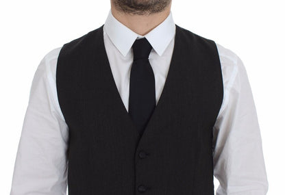 Dolce &amp; Gabbana Grauer Woll-Stretch-Westenblazer