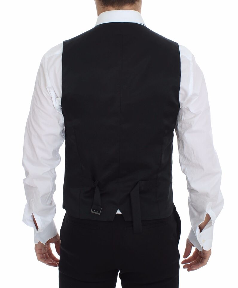 Dolce &amp; Gabbana Grauer Woll-Stretch-Westenblazer