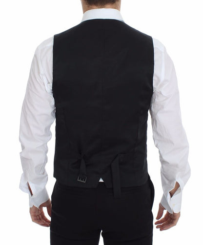 Dolce &amp; Gabbana Grauer Woll-Stretch-Westenblazer