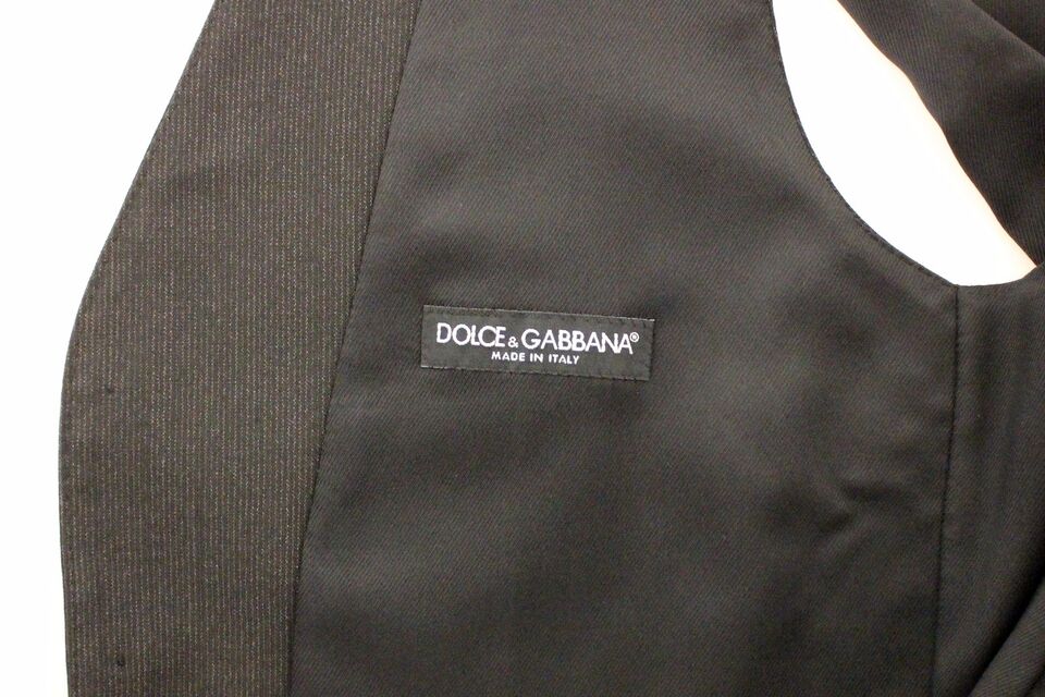 Dolce &amp; Gabbana Grauer Woll-Stretch-Westenblazer