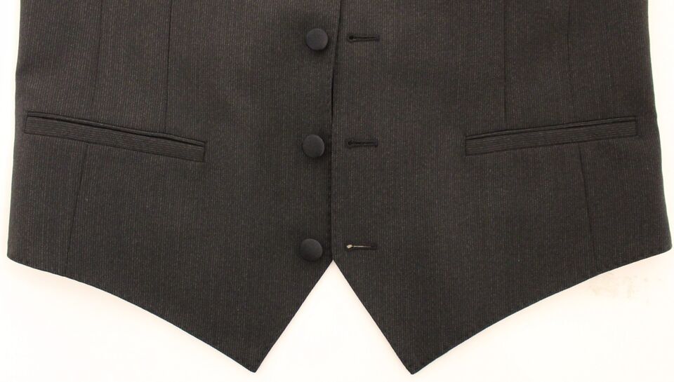 Dolce &amp; Gabbana Grauer Woll-Stretch-Westenblazer